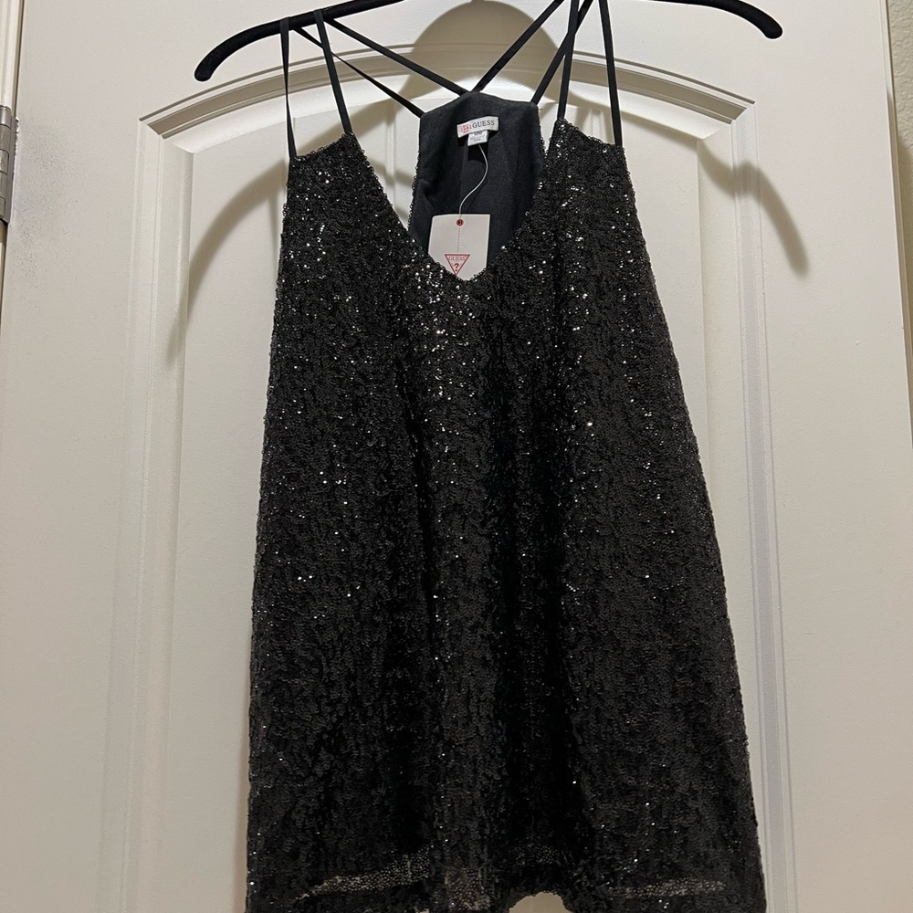 Guess black sequin Top, NWT